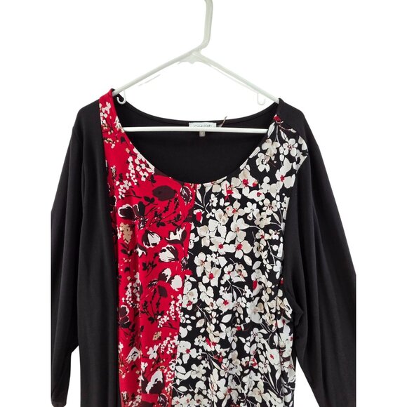 Calvin Klein Women's Blouse Long Sleeve Pullover Jersey Knit  Multi Color Sz 3X - Picture 3 of 6